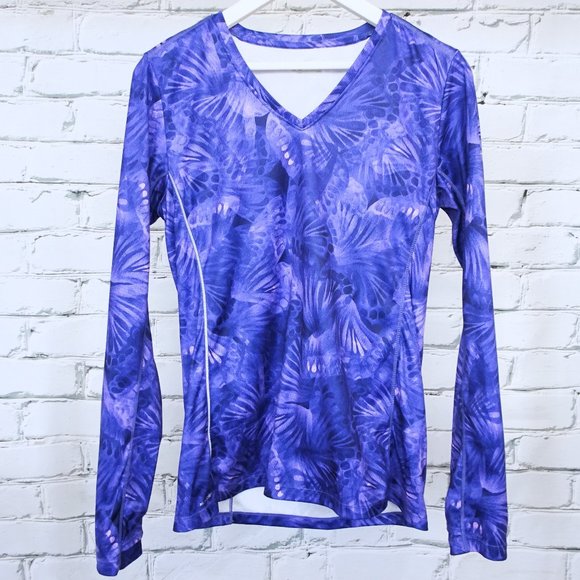 Saucony Purple Butterfly Running Top - Picture 1 of 8